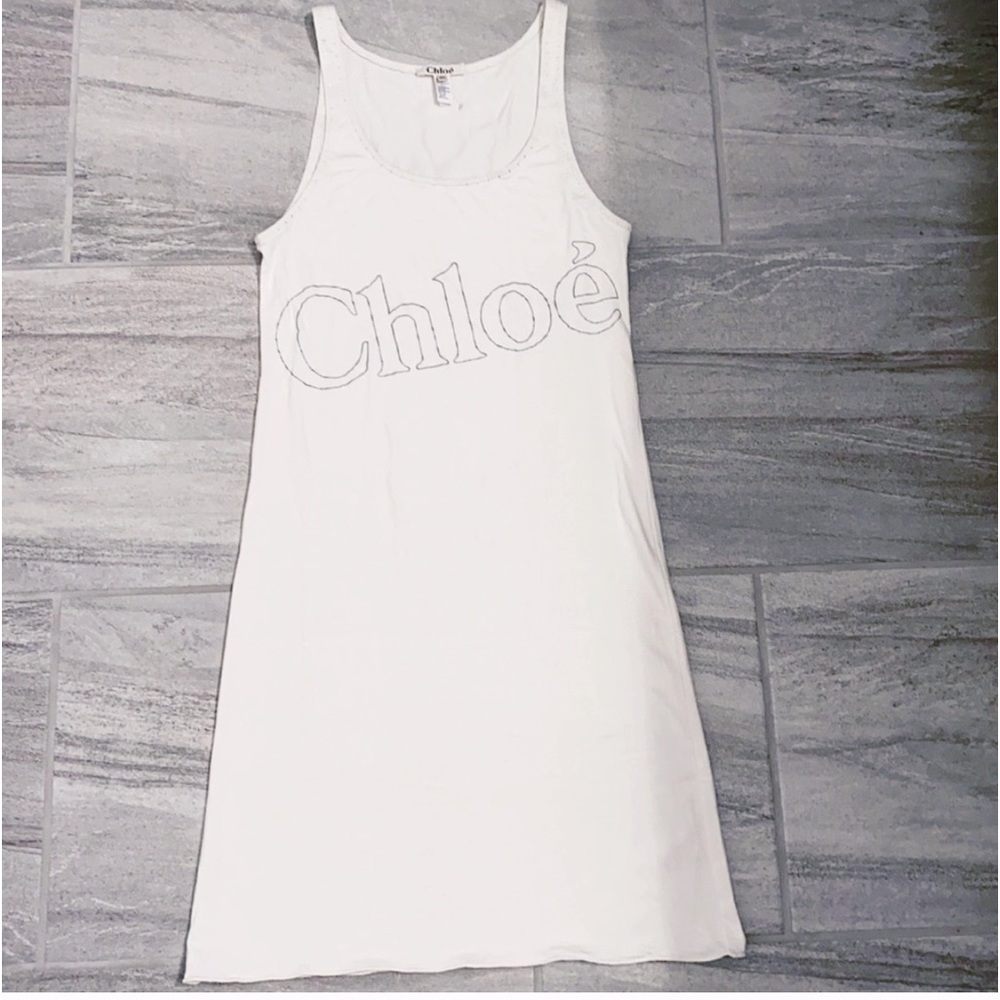 Authentic Chloe Cream Lightweight Logo Dress / Cover Up - Picture 8 of 12